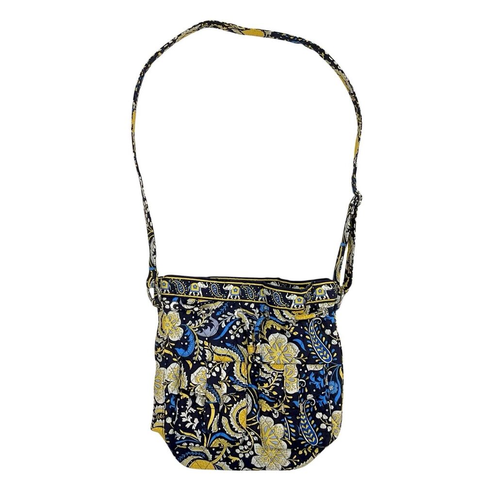 Vera Bradley Quick Draw‎ Drawstring Tote Bag "Ellie Blue" Crossbody Paisley